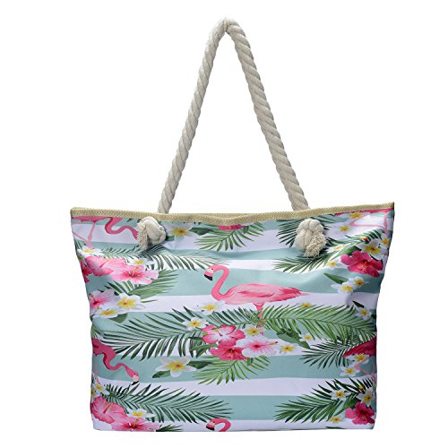 Große Strandtasche wasserabweisend mit Reißverschluss Retro Hawaii