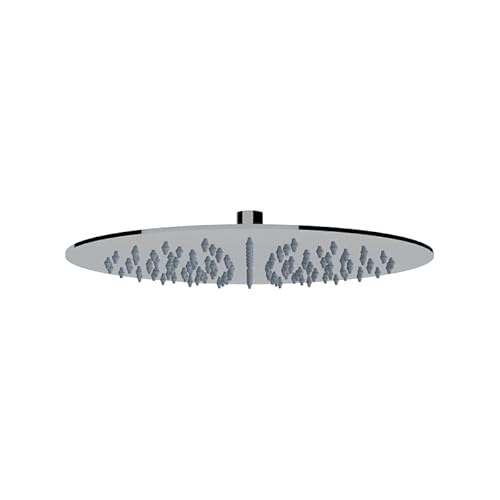 ERCOS Duschkopf aus Edelstahl, runder Duschkopf, Durchmesser 300 mm, Regendusche mit schwenkbarem Gelenk, Installation innen und außen