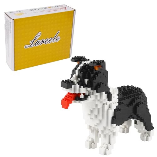 Larcele Mini Hund Bausteine Spielzeug Bricks Haustier Bauen Bauklötze,950 Stücke KLJM-02 (Border Collie) Mehrweg