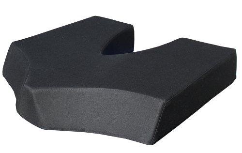 COCCY-XL Steißbeinkissen | orthopädisches Sitzkissen | Breite 46 cm Tiefe 44 cm Höhe 8 cm | Bezug 100% Baumwolle Farbe: schwarz