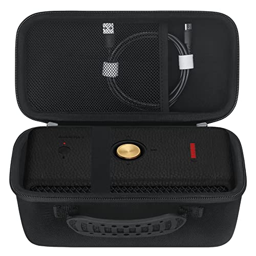 Elonbo Tragetasche ​für Marshall Middleton Wireless Ultra Portable Bluetooth Lautsprecher, Extra Netztasche passend für Ladekabel, Schwarz