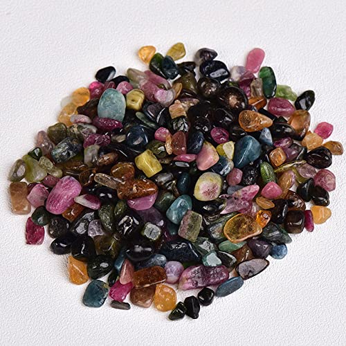 LIJUCAI 50/100 g natürlicher Kristall-Amethyst-Achat, unregelmäßiges Mineral, Heilstein, Kies, geeignet für Aquarium-Heimdekoration, Turmalin, 100 g
