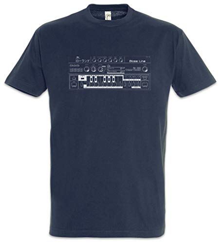 Urban Backwoods Synthesizer 303 Herren T-Shirt Blau Größe 2XL