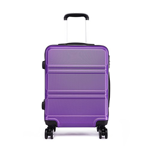 Kono Kleiner Koffer Trolley 55cm Boardcase 39L 2,5Kg Hartschale ABS Handgepäck 4 Spinner Rollen Pink
