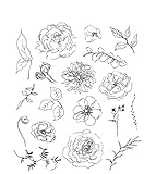Stampers Anonymous Floral Elements Stempel, transparent, für Kartenherstellung, Scrapbooking und gemischte Medien, Grau