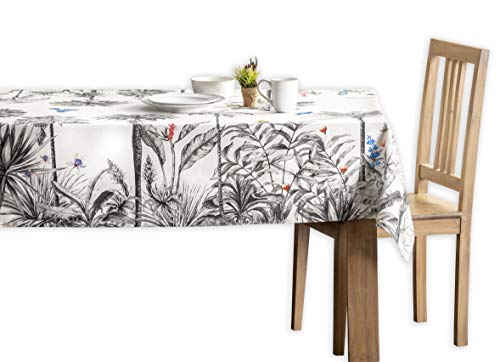 Maison d' Hermine Amazonia 100% Baumwolle Tischdecke für Küche | Abendessen | Tischplatte | Dekoration Parteien | Hochzeiten | Thanksgiving/Weihnachten (Rechteck, 160 cm x 220 cm)