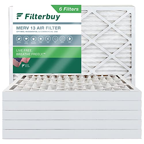 Filterbuy 18 x 25 x 2 Luftfilter MERV 13 Optimal Defense (6er-Pack), plissierter HVAC AC Ofen Luftfilter Ersatz (tatsächliche Größe: 45 x 62 x 4,75 cm)