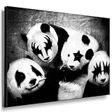 artfactory24 Banksy Panda Street Art Graffiti Leinwand Bild fertig auf Keilrahmen - Kunstdrucke, Leinwandbilder, Wandbilder, Poster, Gemälde, Pop Art Deko Kunst Bilder