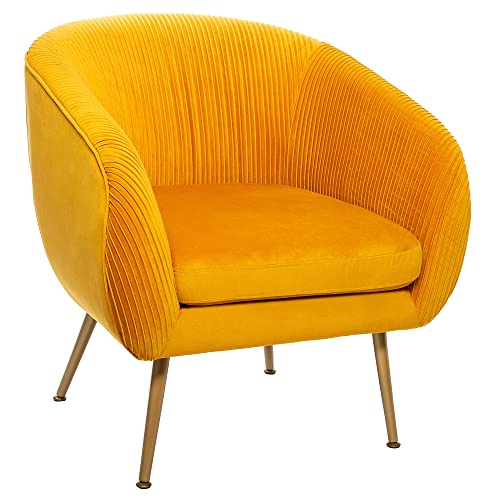 Atmosphera – Sessel aus Velours, Ocker, plissiert, Höhe 78 cm, Solaro