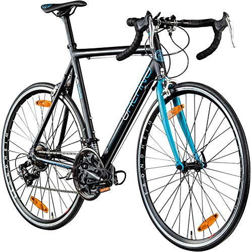 Galano Rennrad 700c Giro D'Italia Fahrrad 28" Fitnessbike Road Bike 14 Gänge (schwarz/blau, 56 cm)