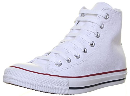 Converse Chucks Taylor All Star Hi Leder, Unisex - Erwachsene Sneaker, Weiß (Optical White), 44.5 EU