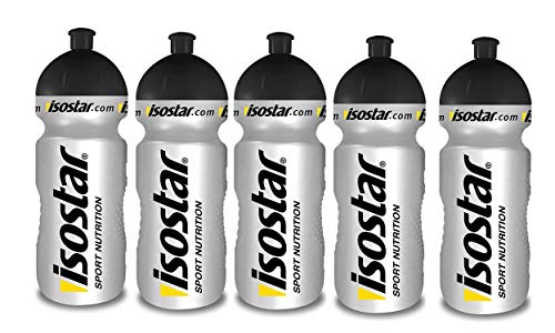 Isostar Sport Trinkflasche 500-650 ml - BPA-frei - Wasserflasche für Laufen, Radfahren, Gym, Wandern - Praktischer und auslaufsicherer Push, 5 Trinkflaschen
