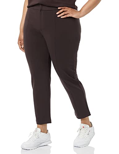 Amazon Aware Damen Schmale Hose aus Ponte-Strick (in Übergröße erhältlich), Braun, 7XL Große Größen