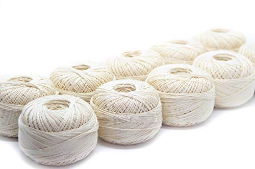 NTS Nähtechnik Häkelgarn aus 100% Baumwolle Baumwollgarn Baumwollfaden zum Sticken, Häkeln, Schmuck, Basteln (beige, 10)
