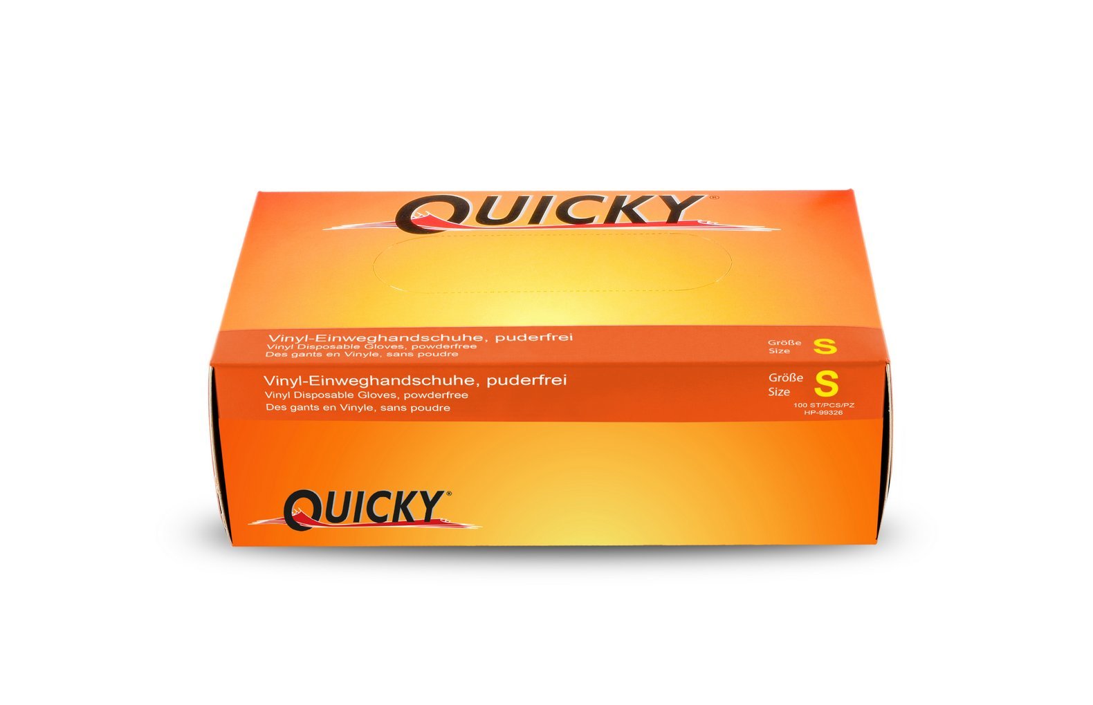 Quicky Vinyl-Einweghandschuhe, ungepudert, Größe S, weiß AQL 1.5, 10er Pack (10 x 100 Stück)