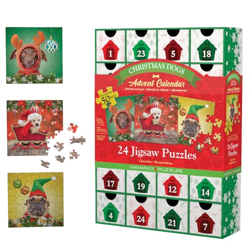 EuroGraphics 8924-5738 Adventkalender-Christmas Dogs Puzzle