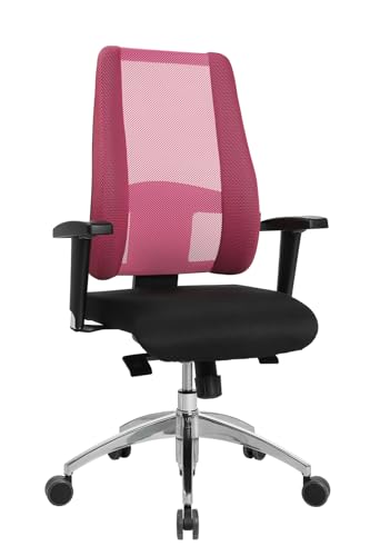 TOPSTAR Lady Sitness Deluxe ergonomischer Bürostuhl, Schreibtischstuhl mit bewegter Sitzfläche, poliert pink