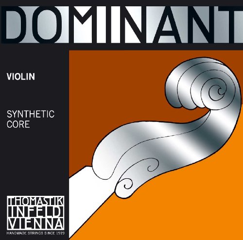 Thomastik 633629 Saiten für Violine Dominant Nylonkern, Satz 4/4 Stark mit E Chromstahl