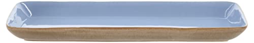 BITZ Servierplatte, Rechteckige Platte aus Steinzeug, 38 x 14 x 3,5 cm, Wood/Ocean
