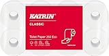 Katrin Toilettenpapier 3 lagig, Klopapier, WC Papier – Katrin Classic Toilet 250 ECO – 9 x 8 Rollen, ökologisch, weiß