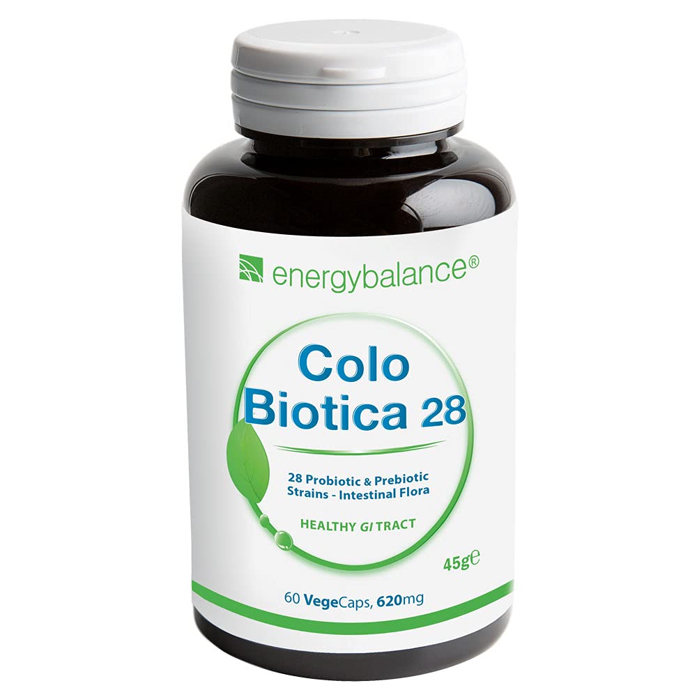 ColoBiotica28 - effektive Mikroorganismen aus ausgewählten Bakterien-Kulturen - 28 Microflorastämme - Fulvinsäure - Prebiotica - Vegan - Laktosefrei - Glutenfrei - 60 VegeCaps