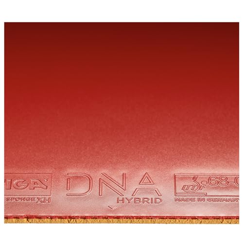 Stiga Tischtennisbelag DNA Hybrid XH mit 52,5 Grad Schwammhärte, Power Sponge Cells und H-Touch Tensor-Technologie, Rot, 2.1