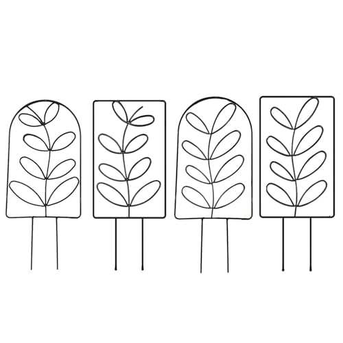 Pflanzenspalier für Kletterpflanzen, Metallpflanzen, Rankgitter, kleines Metallspalier für Topfpflanzen mit verschiedenen Mustern, Efeu-Stützstange, Pflanzenspalier für den Innenbereich, 1 Pack/4