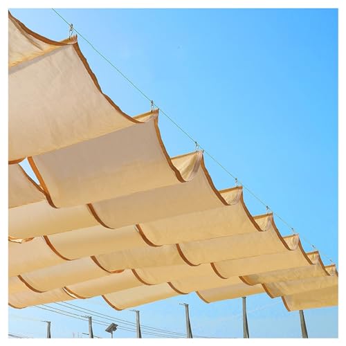 U Shape Wave-Sonnensegel,Einziehbares Sonnensegel,Wave Shade Sail Markise,Atmungsaktiv Pergola Vordach,Wave Shade Cover,95% UV-Schutz,für Terrasse Cafe (Size : W1.3*L11m/W4.26*L36.08ft)