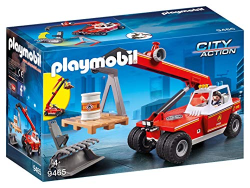 Playmobil Konstruktions-Spielset "Feuerwehr-Teleskoplader (9465) City Action"