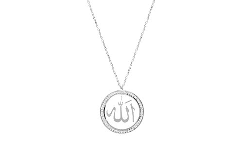 Remi Bijou Halskette 925 Sterling Silber Allah Symbol Islam Muslim, ColorName:Silber