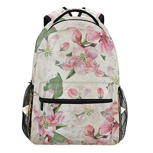 Oarencol Vintage Pfirsichblüten-Rucksack für Damen Herren Mädchen Jungen