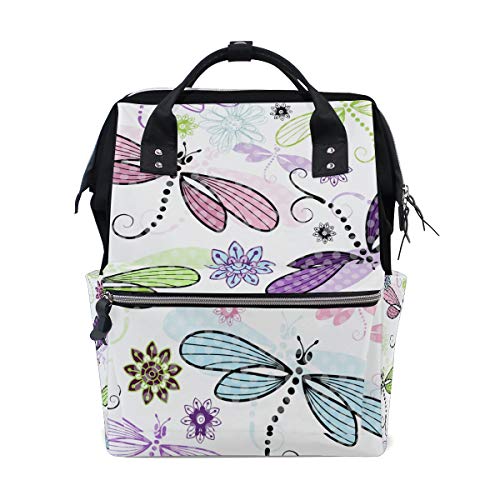 FANTAZIO Mummy Bag Rucksack Libellen Malerei Schulranzen