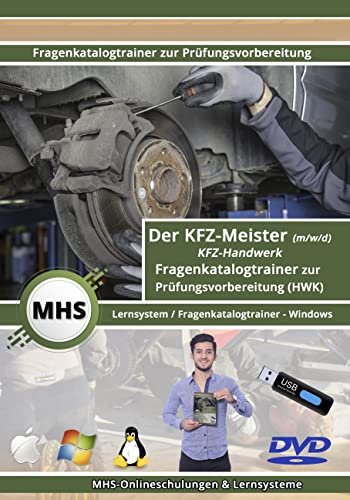 KFZ-Meister Pro - Fragenkatalogtrainer zur Prüfungsvorbereitung - KFZ-Handwerk - Windows-DVD