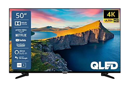 Telefunken QU50K800 50 Zoll QLED Fernseher/Smart TV (4K Ultra HD, HDR Dolby Vision, Triple-Tuner, Bluetooth) - 6 Monate HD+ inklusive