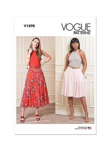 Vogue Patterns V1890A5 Damen-Rock/Hose A5 (34-38-40)