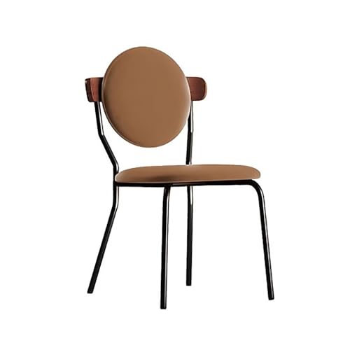 amzwkt Esszimmerstühle, Vanity Stool Chair, Wohnzimmerstühle mit Metallbeinen, Bürostuhl mit ergonomischer Rückenlehne, für Schlafzimmer/Schönheitszimmer/Wohnzimmer (Color : Brown)