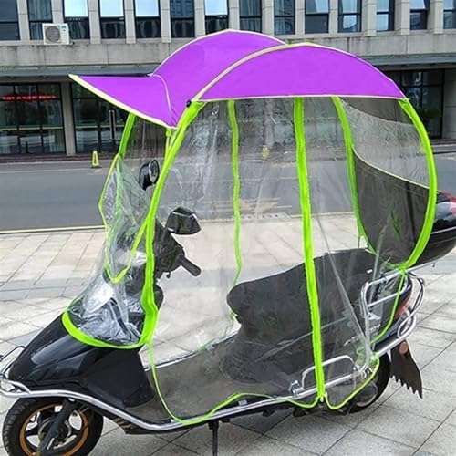 Fahrrad Elektrischer Sonnenschutz Regenschutz, Universal Auto Motorroller Regenschirm Mobilität Sonnenschutz Wasserdichter Regenschirm,Lila,C