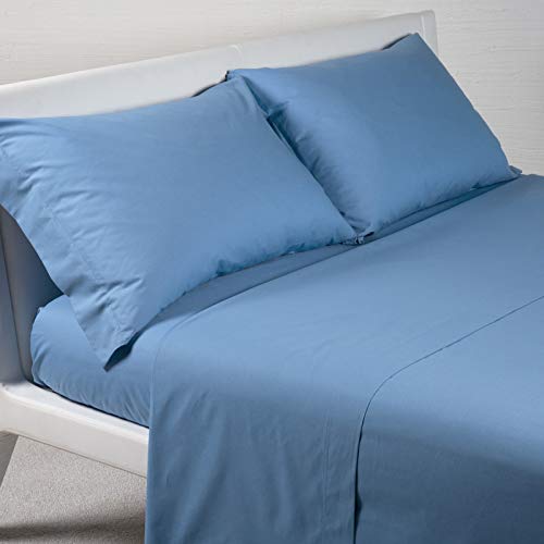 Caleffi - Bettwäsche-Set aus Baumwolle, einfarbig, für französisches Bett und halbe Avio
