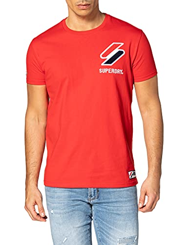 Superdry Mens M1011031A T-Shirt, Risk Red, S