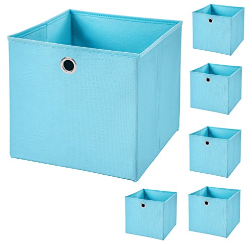 StickandShine 6er Set Hellblau Faltbox 32 x 32 x 32 cm Aufbewahrungsbox faltbar