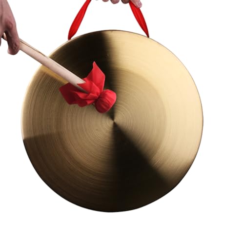Kunst Chinesischer Stil Gong Instrument Mit Hammer, Traditionelles Percussion Instrument Messing Gongwith Hölzerne Schlägel Und Hängendes Seil Für Hochzeit Eröffnung gold-15cm