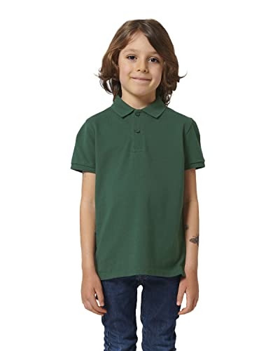 Hilltop Hochwertiges Kinder Poloshirt aus 100% Bio-Baumwolle für Mädchen und Jungen. Eignet Sich hervorragend zum Bedrucken. (z.B.: mit Transfer-Folien/Textilfolien), Size:134/146, Color:Glazed Green