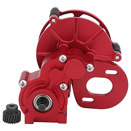 Dilwe RC-Getriebegetriebe, 68 X 78 X 58 Mm Metall-Mittelgetriebegetriebe mit Getriebe Erhältlich für Axial SCX10 1/10 RC Car(rot)