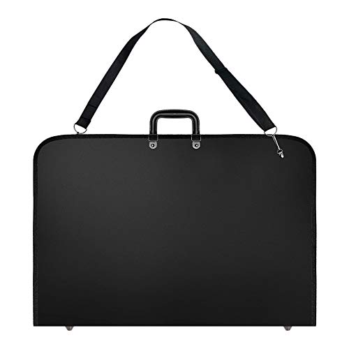 DEARBORN Black Art Portfolio-Tasche Künstler-Tragetasche mit Schultergurt (48,3 x 37,8 x 3,8 cm), Schwarz , Modern