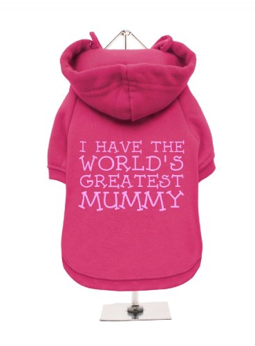 "Mütter Tag: Worlds Greatest Mummy" UrbanPup Hunde Sweatshirt (Fuchsia/Pink)