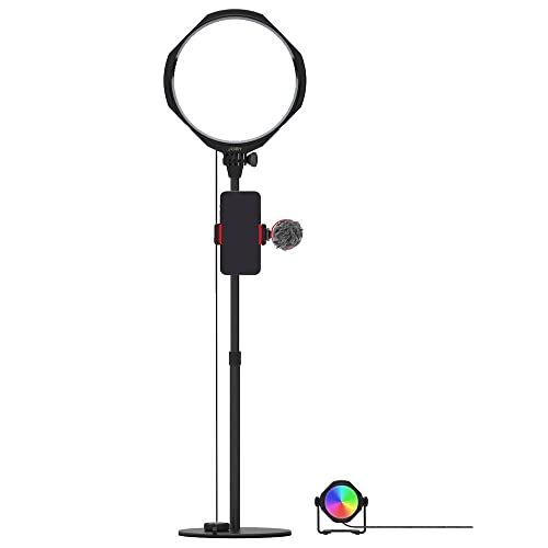 JOBY Beamo Studio-Creator-Set, Studiolicht, Soft-Key-Licht mit Fernbedienung, Hintergrundlicht 12 Farben, Wavo Mobiles Mikrofon, GorillaPod Flexibler Arm mit Smartphone-Halterung, USB-Studioleuchte