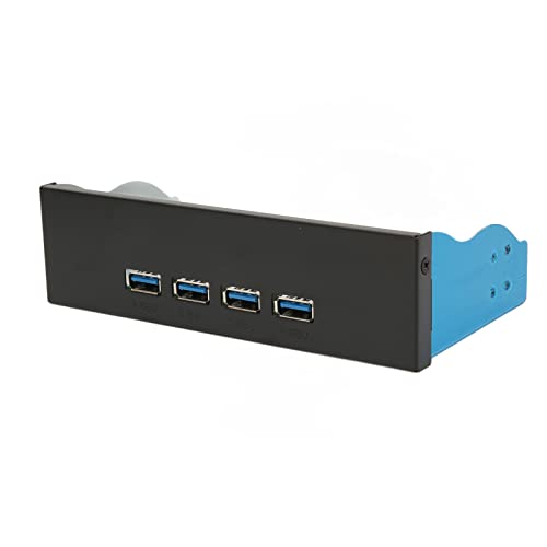 Aeun USB 3.1 Front Panel Hub 4 Ports, 10 Gbps 5,25 Zoll Front Panel Hub 5,25 Zoll Unterstützung USB 3.1 Gen 2 Aluminiumlegierung Breite Anwendbarkeit für Mobiltelefone