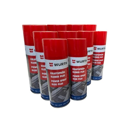 10x Würth Kraftsprühkleber Plus 400 ml Kraftsprühkleber Sprühkleber für Schwammscheibe Reibebrett Kleber