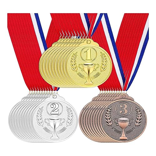 Dewedrt 30 Stück Medaillen Silber Bronze Medaillen 1. 2. 3. Auszeichnungen für Wettbewerbe