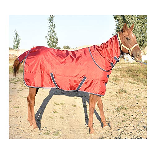 MaJu Stabile Lieferungen Pferdedecke Reißfestes Gewebe Verdickt Wind- Und Regenfest, Rot(Size:125cm)